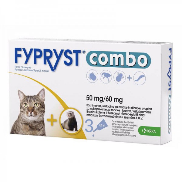 Fypryst Combo 50 mg. - 3 броя пипети за външно обезпаразитяване на котка.